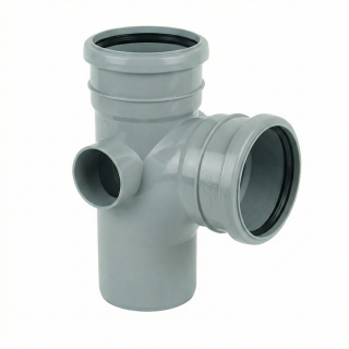 Grey 92½° (87½°) FloPlast Push-Fit 110mm Branch