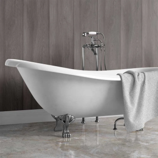Carbon Grey Woodgrain PVC Bathroom Cladding - 8mm - 300mm x 2700mm