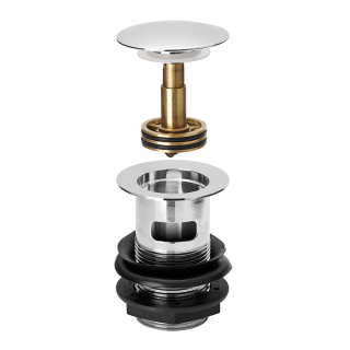 Chrome Round Slotted Waste Easy Clean Basin Waste Basin Wastes (Choice of Colours & Waste Types)