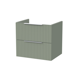 Fern Green Wall Hung 2 Drawer Flume Fluted Vanity Unit