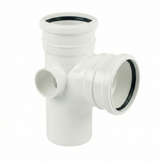 White 92½° (87½°) FloPlast Push-Fit 110mm Branch