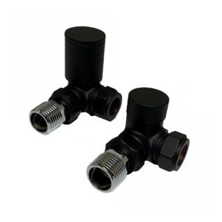 Black Corner Towel Radiator Valves