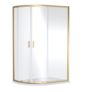 Brushed Brass 1200mm x 800mm Omega Offset Quadrant Shower Enclosure