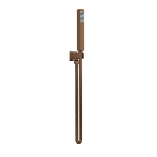 Brushed Bronze Square Pencil Shower Handset with Hose & Parking Bracket