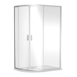 Chrome 1000mm x 800mm Omega Offset Quadrant Shower Enclosure