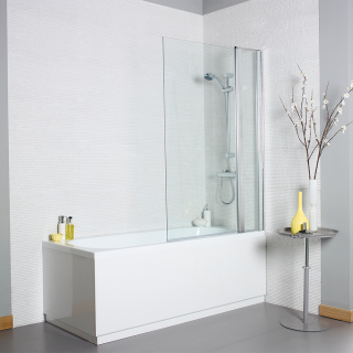 1000mm Square Edge Koncept Hinged Bath Screen