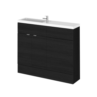 Charcoal Black Woodgrain Fusion Slimline Combination Vanity Unit (1000mm - 1200mm Available)