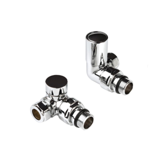 Chrome Corner Towel Radiator Valves