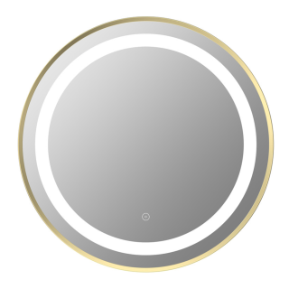 Brushed Brass Halo 600mm Round Front-Lit LED Mirror
