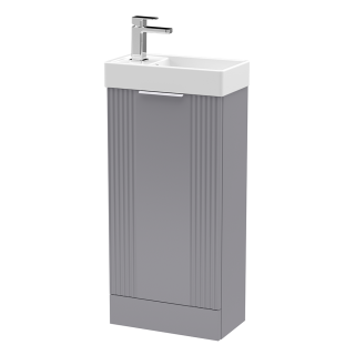 Grey Floor Standing Deco Cloakroom 1 Door Vanity Basin Unit