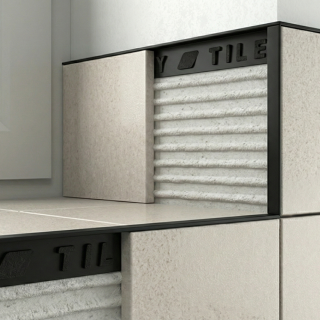 Black Plastic Square Edge Tile Trim