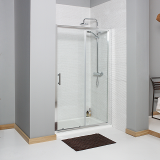 KV6 Chrome Sliding Shower Door (1000mm to 1700mm Available)