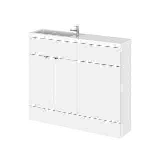 White Gloss Fusion Slimline Combination Vanity Unit (1000mm - 1200mm Available)