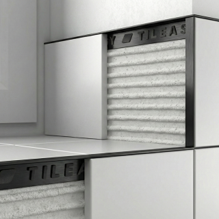 Brushed Black Metal Square Edge Tile Trim