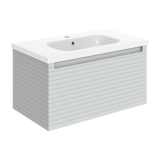 815mm Matt Mineral Grey 1 Tap Hole Ceramic Basin Align Wall Hung Vanity Unit (600mm - 800mm Available)