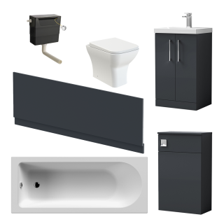 Satin Soft Black Value Bath Combination Vanity Suite