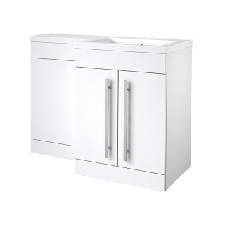 1100mm White Gloss Right Hand 2 Door Matrix Combination Vanity Unit