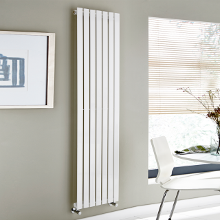 White Gloss Vertical Boston Designer Radiator (Single & Double + Available In 42 Sizes)