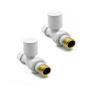 White Straight Towel Radiator Valves