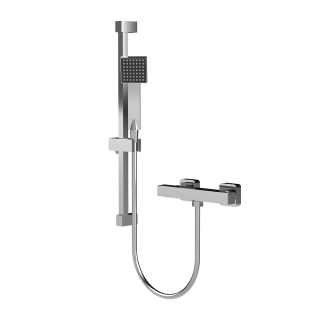 Chrome Square Omega Thermostatic Shower Slide Rail Kit