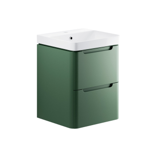 Wall Hung Matt Sage Green Lambra Vanity Unit (Available in 500mm to 800mm)