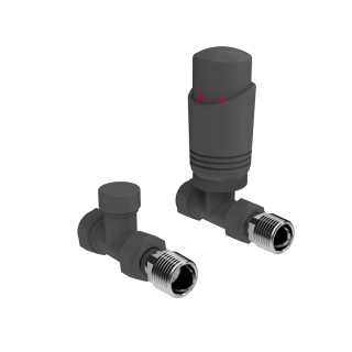 Anthracite Straight Designer Thermostatic Radiator Valves