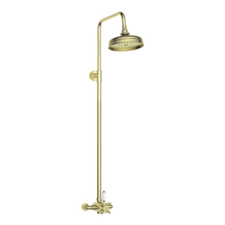 Brushed Brass Berwick Concentric Single Outlet Overhead Traditional Shower