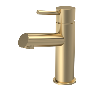 Brushed Brass Omega Navala Mono Basin Mixer Tap inc Clicker Waste