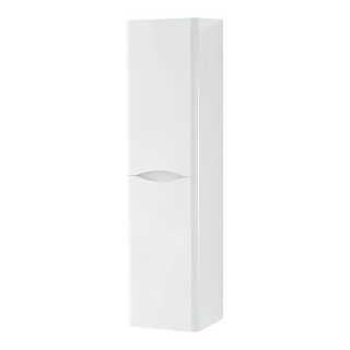 White Gloss Arc Wall Hung 2 Door Tall Storage Unit