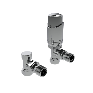 Chrome Angled Designer Thermostatic Radiator Valves