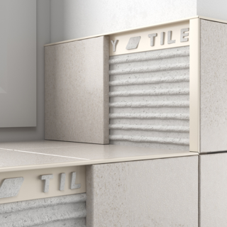 Cream Plastic Square Edge Tile Trim