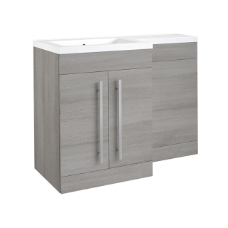1100mm Silver Oak Left Hand 2 Door Matrix Combination Vanity Unit