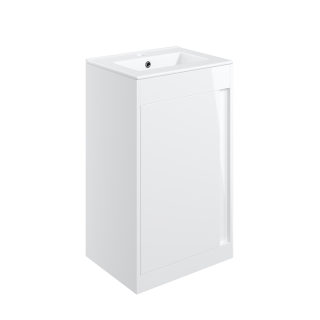 White Gloss Floor Standing Elements Vanity Unit