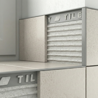 Grey Plastic Square Edge Tile Trim