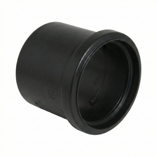 Black Single Socket FloPlast Push-Fit 110mm Coupling