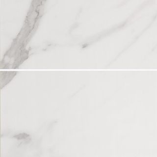 Shropshire White Marble Tile Effect Bathroom Wall Cladding - 8mm - 500mm x 2700mm