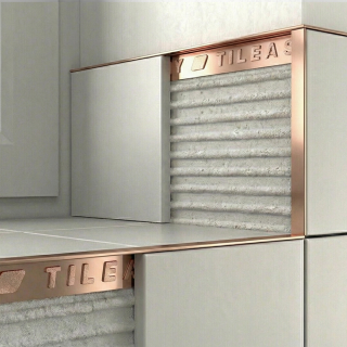 Rose Gold Metal Square Edge Tile Trim