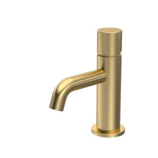 Brushed Brass Steeple Minimal Mini Mono Basin Mixer With Waste