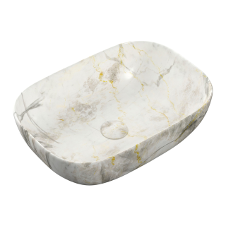 White Marble Otto Ceramic Washbowl