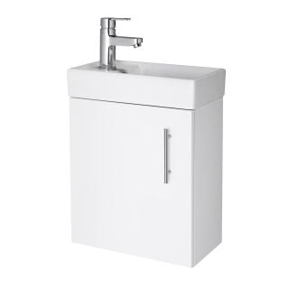Wall Hung Tradeline White Gloss Cloakroom Vanity Unit Including Basin