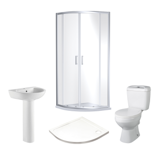 Chrome 800mm Not Required Value Quadrant Shower Suite