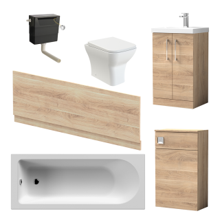 Bleached Oak Value Bath Combination Vanity Suite