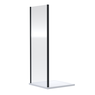 Matt Black Value Shower Side Panel (700mm - 1000mm Available)