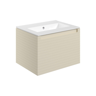 615mm Matt Cotton 0 Tap Hole Thin Edge Ceramic Basin Align Wall Hung Vanity Unit (600mm - 800mm Available)