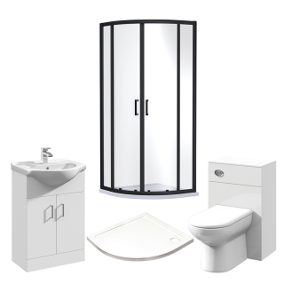 Black Value Quadrant Shower Combination Vanity Suite