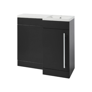 900mm Storm Grey Gloss Right Hand 1 Door Matrix Combination Vanity Unit