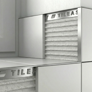 Satin Chrome Metal Square Edge Tile Trim