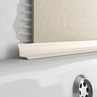 Cream Plastic Overtile Bath Seal