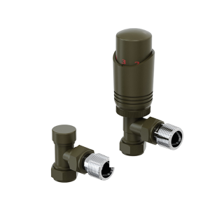 Matt Bronze Angled Designer Thermostatic Radiator Valves