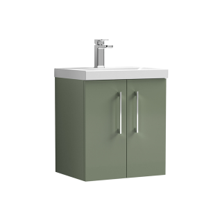 Satin Green Value Wall Hung Vanity Unit & Basin (500mm - 600mm Available)